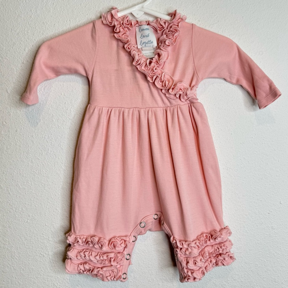 lemon loves layette pink ruffle romper